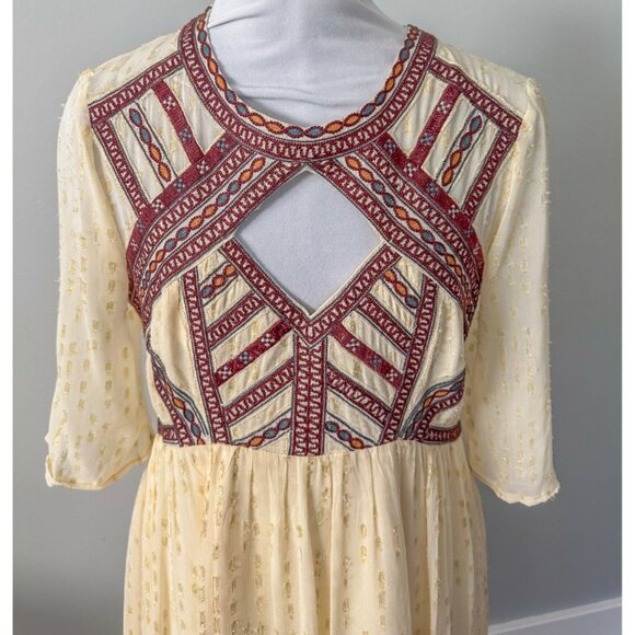 Free People Cream and Brown Midi Dress - Picture 7 of 15